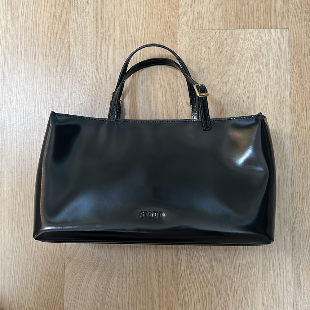 STAUD Black Patent Leather Shoulder Bag - Picture 3 of 6